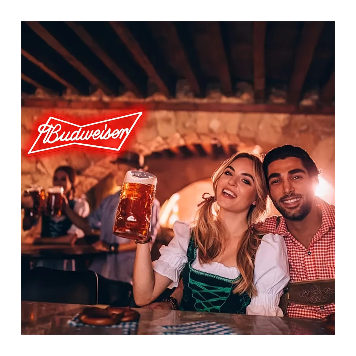 Budweiser LED Neon Schild in Rot aus Acryl für Retro Wanddekoration - Bild 5