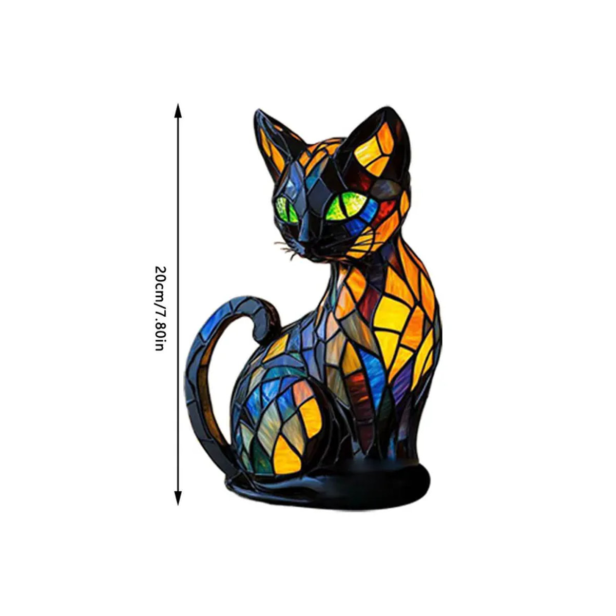 Bunte 3D Katze LED Nachtlicht aus Glas als dekoratives Ornament für Schlafzimmer und Kinderzimmer - Bild 6