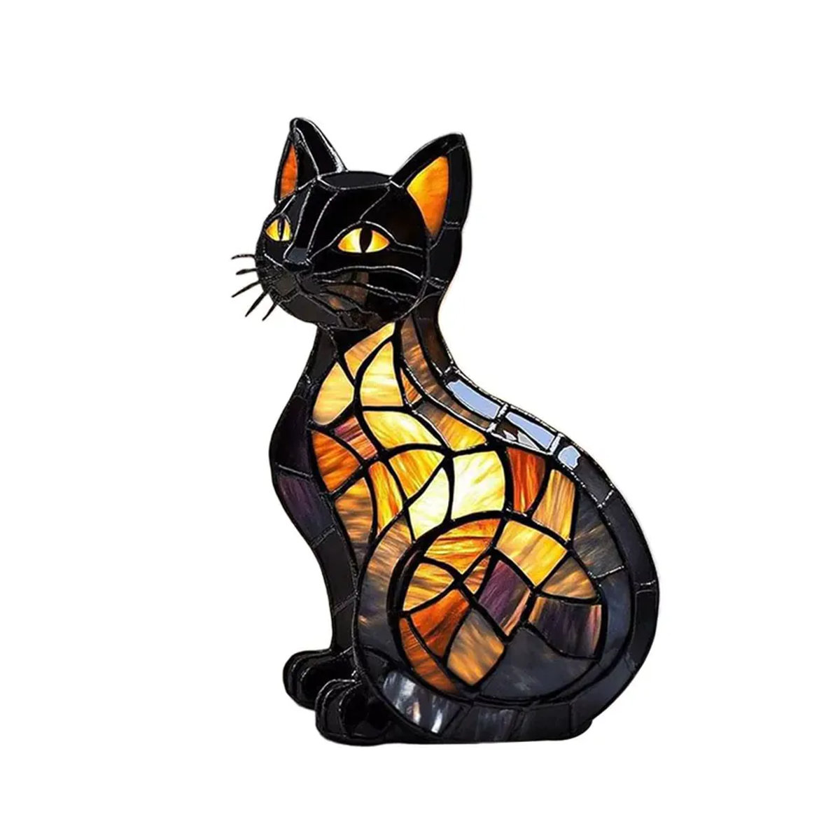Bunte 3D Katze LED Nachtlicht aus Glas als dekoratives Ornament für Schlafzimmer und Kinderzimmer - Bild 7