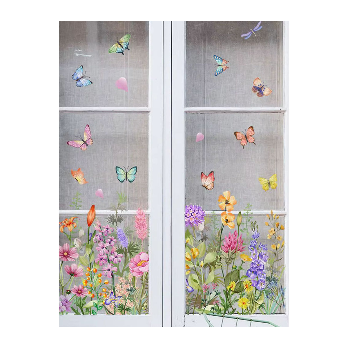 Bunte elektrostatische Wandaufkleber mit Schmetterlingen und Blumen für Fenster und Wände zur DIY Heimdekoration - Bild 4