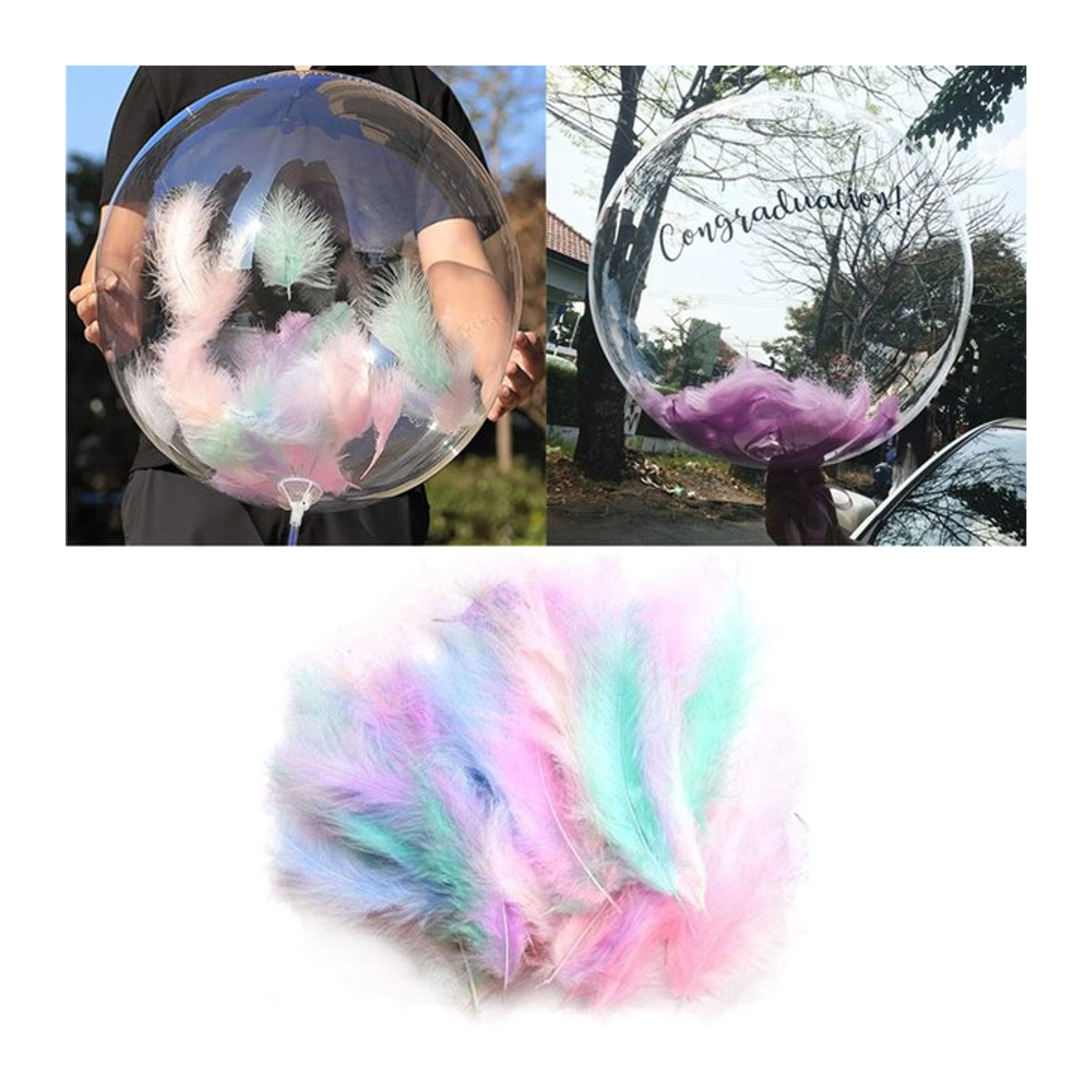 Bunte Gänsefedern für Handwerk und Dekoration, 6–12 cm, 100 Stück - Bild 1