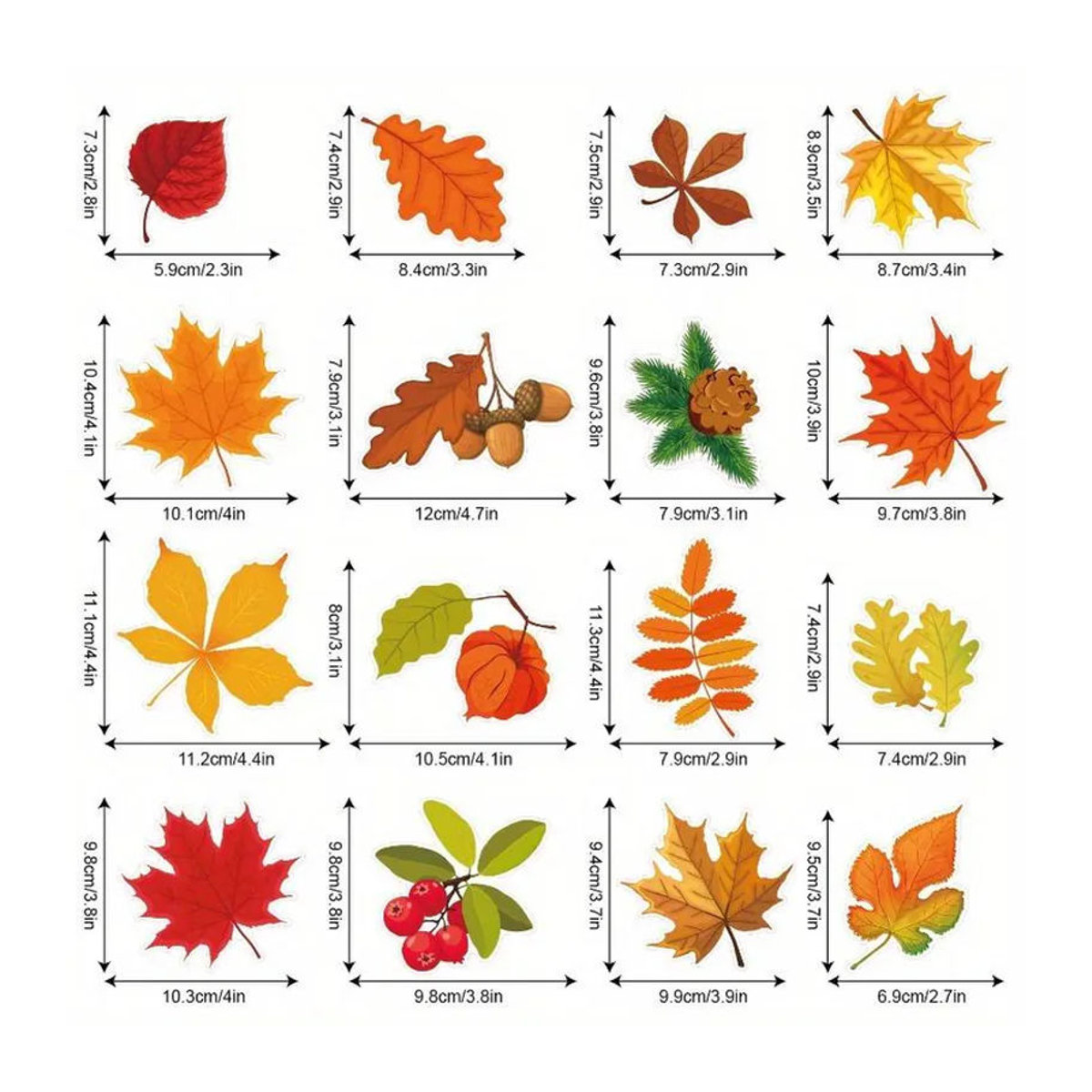Bunte Herbst-Ahornblatt-Fensteraufkleber aus Kunststoff für Thanksgiving-Dekorationen, elektrostatisch haftend - Bild 4