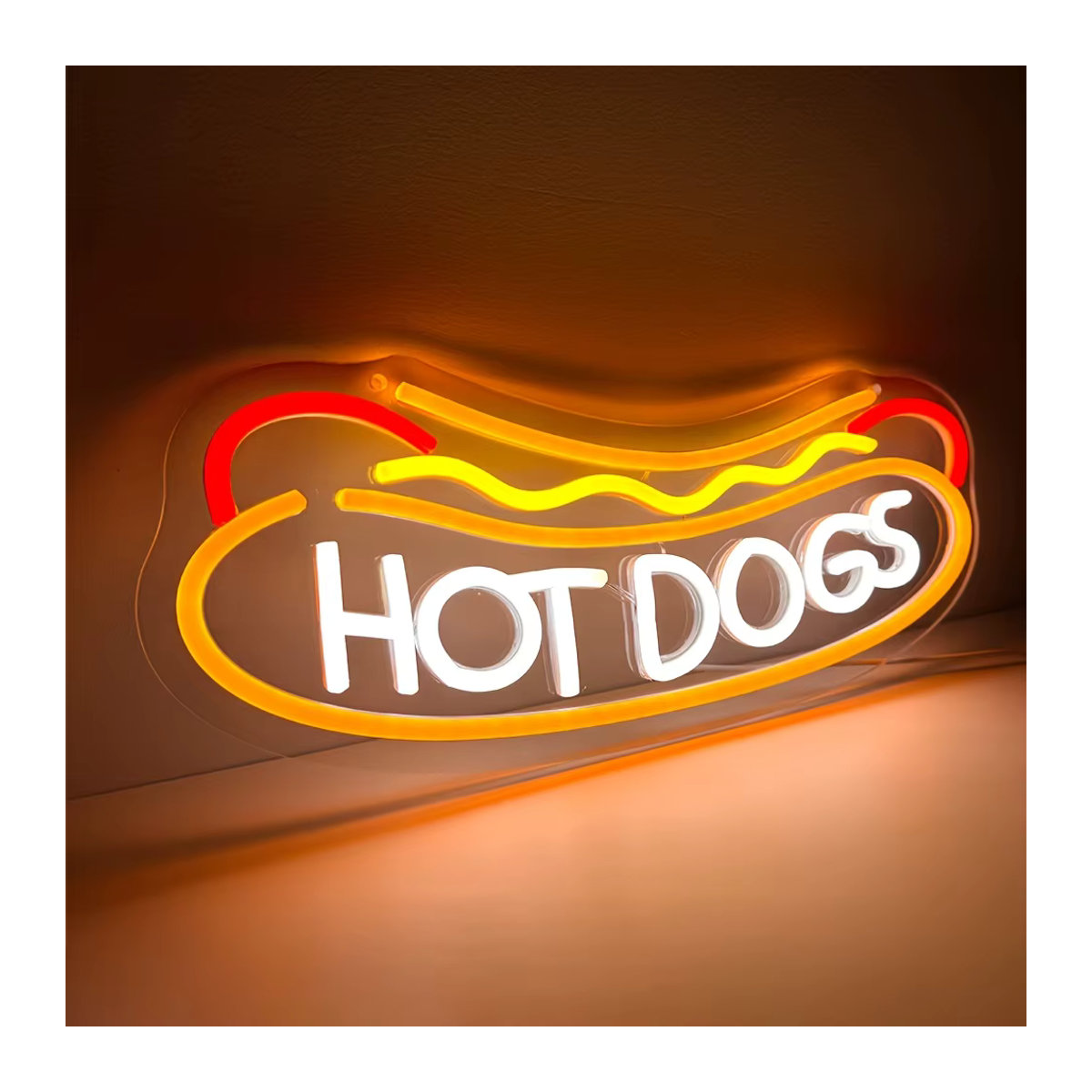 Bunte LED Neon Hot Dogs Leuchtreklame im Retro-Stil für die Wanddekoration in Fast-Food-Shops - Bild 2