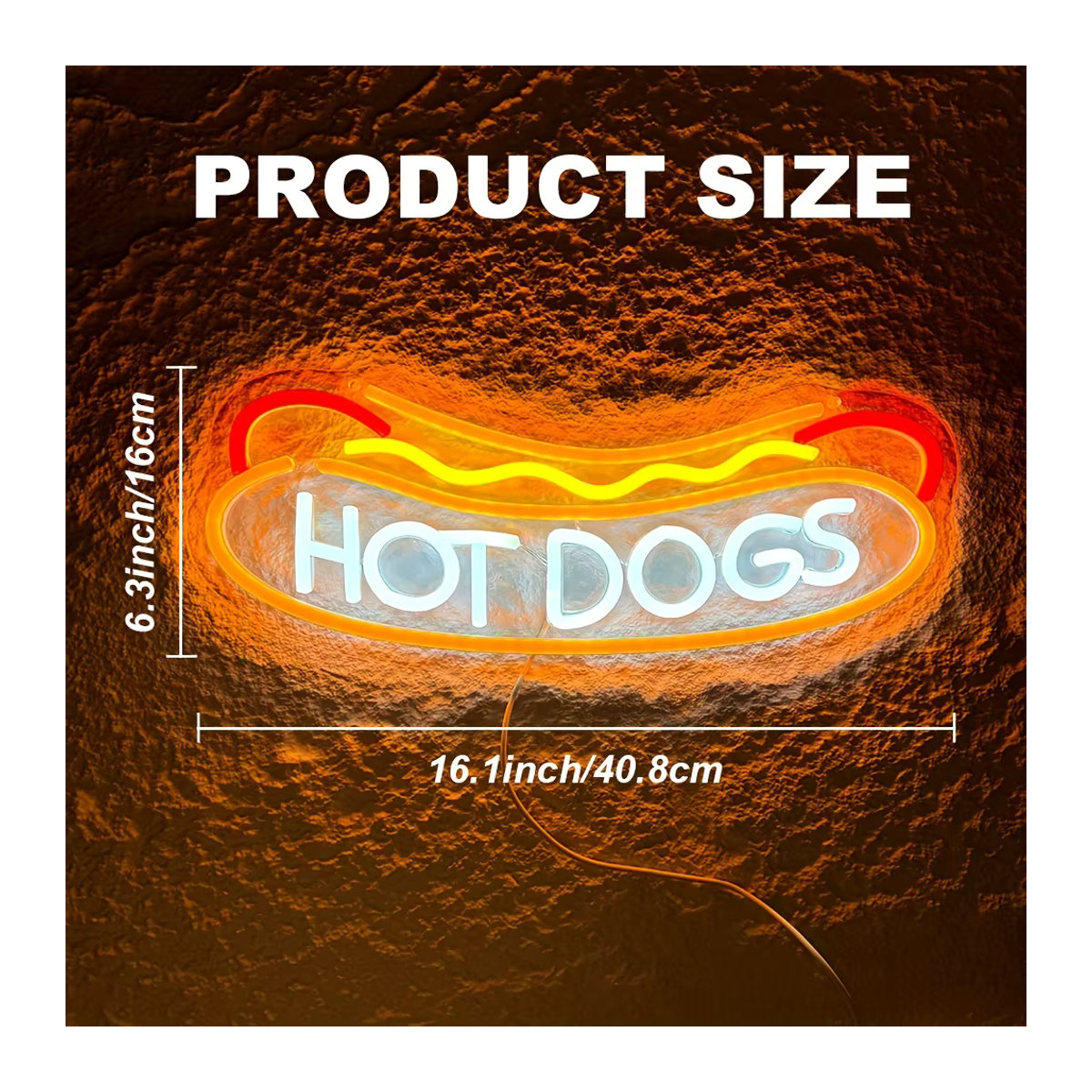 Bunte LED Neon Hot Dogs Leuchtreklame im Retro-Stil für die Wanddekoration in Fast-Food-Shops - Bild 3