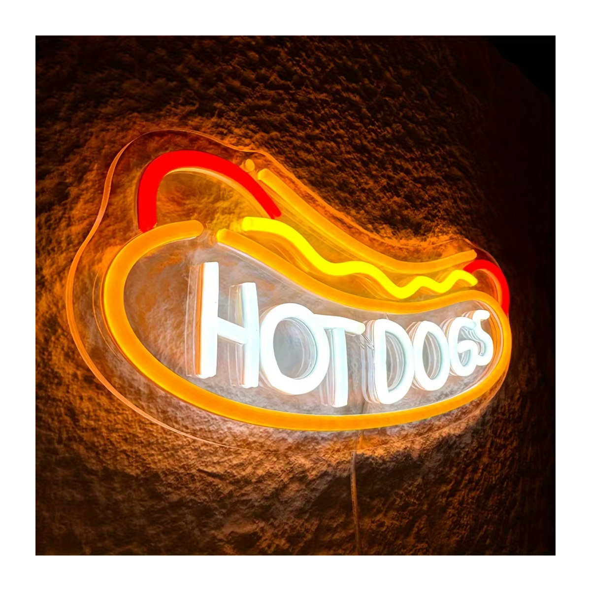 Bunte LED Neon Hot Dogs Leuchtreklame im Retro-Stil für die Wanddekoration in Fast-Food-Shops - Bild 4