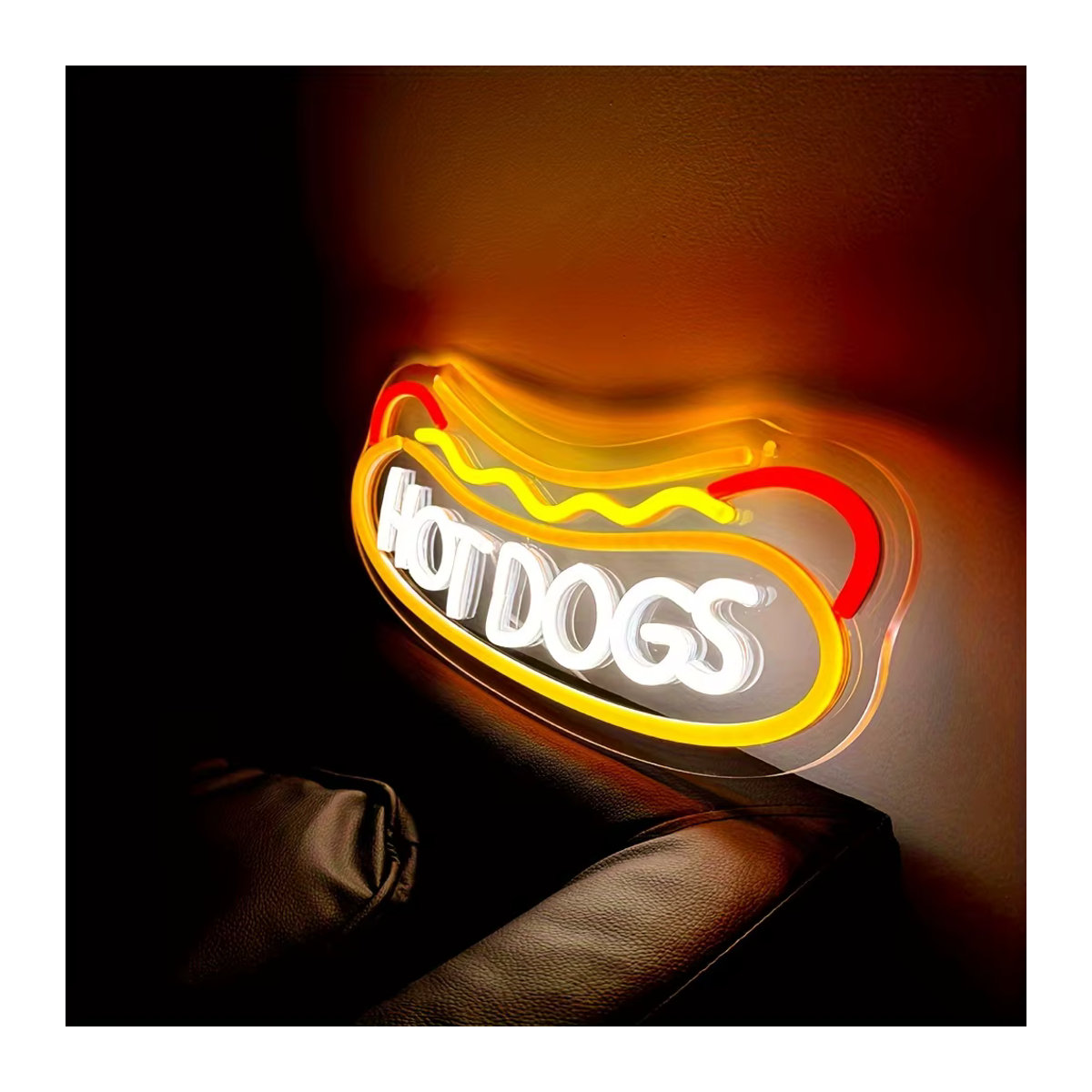 Bunte LED Neon Hot Dogs Leuchtreklame im Retro-Stil für die Wanddekoration in Fast-Food-Shops - Bild 5
