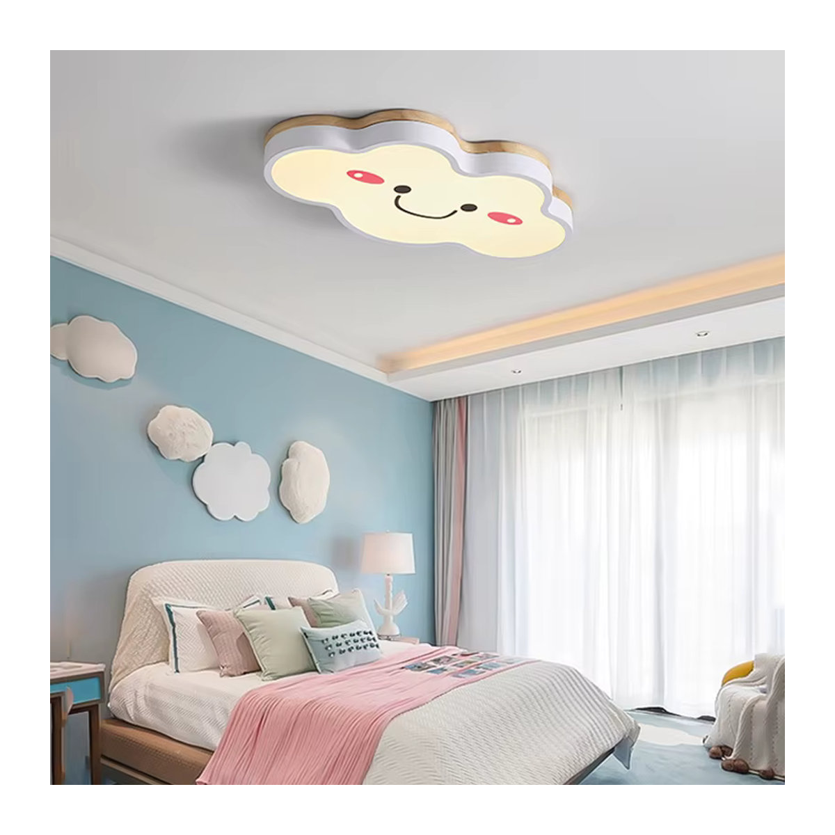 Bunte LED Wolken Deckenleuchte juhaw Cartoon Kronleuchter für Kinderzimmer und Kindergarten - Bild 2