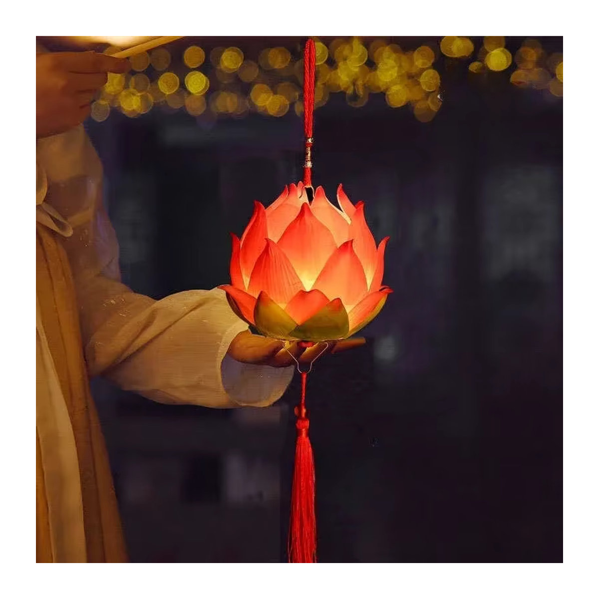 Bunte Lotus Laterne als handliche Leuchtdekoration für das Mid-Autumn Festival - Bild 2