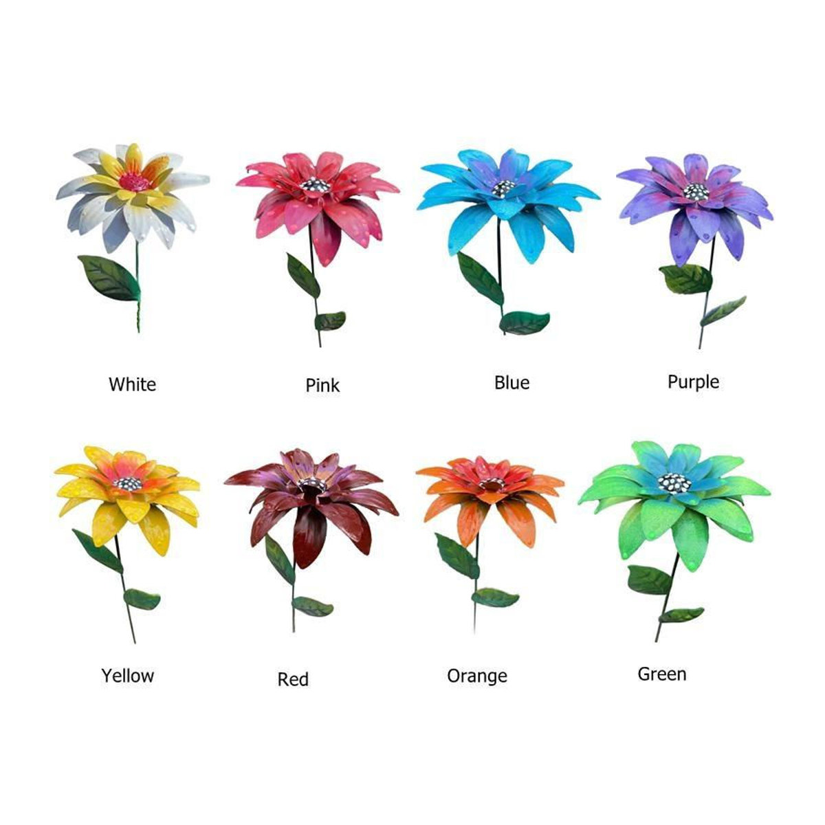Bunte Metallblumen Gartenstecker aus Eisen für Innen und Außen in 8 Farben - Bild 2