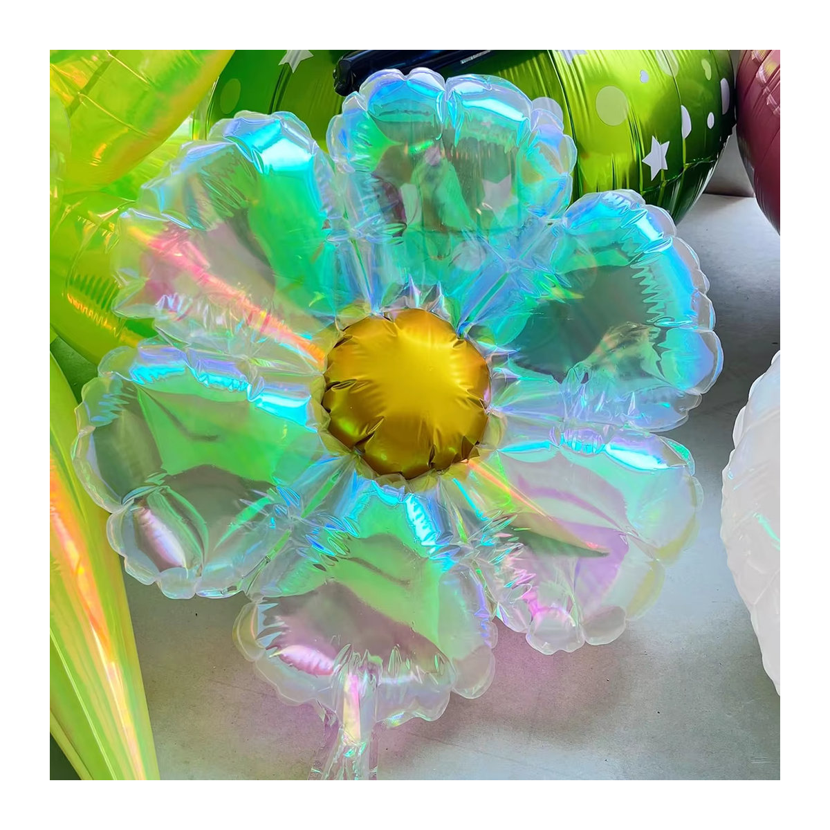 Bunte Regenbogen Gänseblümchen Luftballons aus Aluminiumfolie für Hochzeiten, Geburtstage und Partys, Mehrfarbig - Bild 3