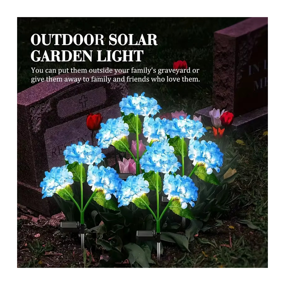 Bunte Solar-Hortensien-Blumenlichter mit LED für die Gartendekoration im Außenbereich - Bild 4