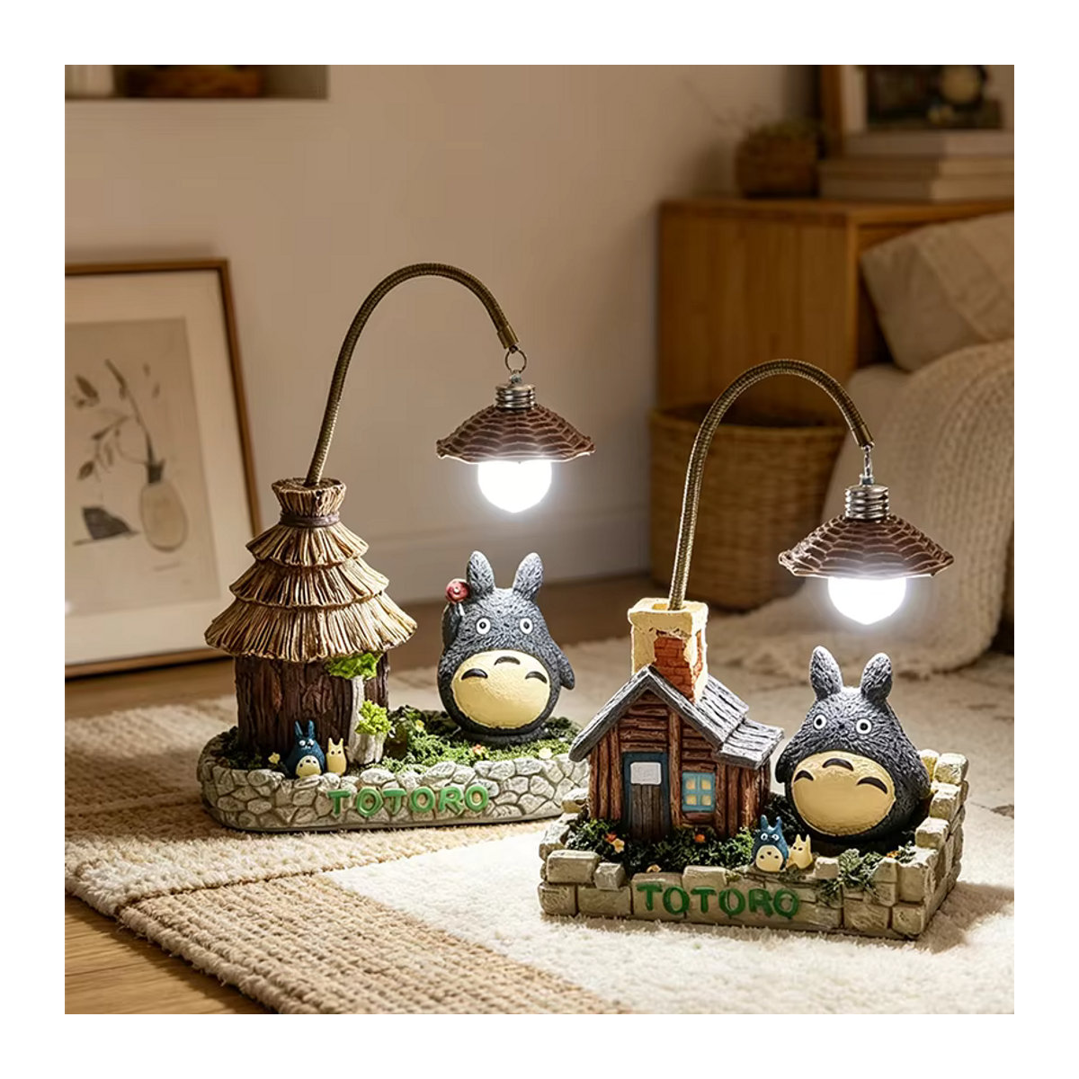 Bunte Totoro Anime LED Schreibtischlampe aus Kunstharz als dekoratives Nachtlicht und Desktop Ornament - Bild 2