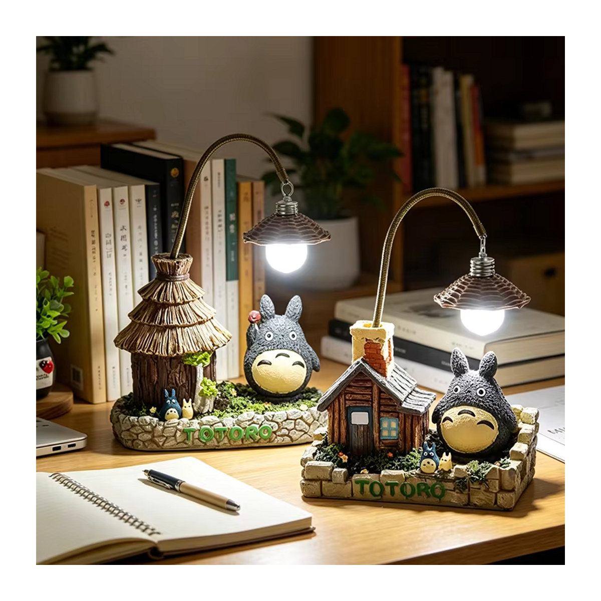 Bunte Totoro Anime LED Schreibtischlampe aus Kunstharz als dekoratives Nachtlicht und Desktop Ornament - Bild 3