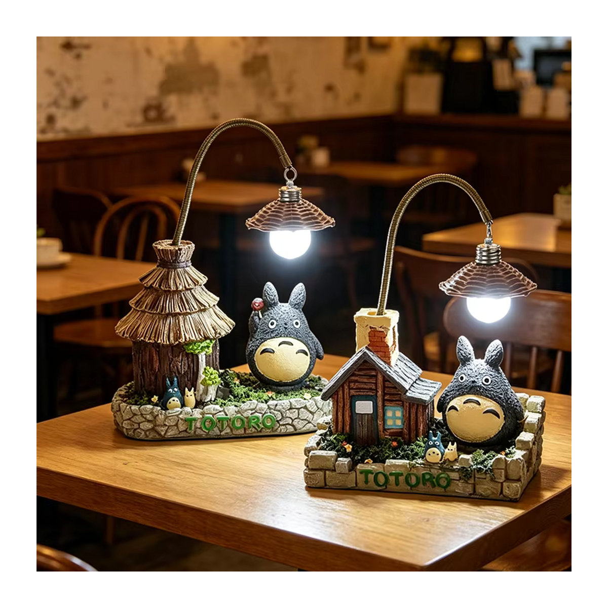 Bunte Totoro Anime LED Schreibtischlampe aus Kunstharz als dekoratives Nachtlicht und Desktop Ornament - Bild 4