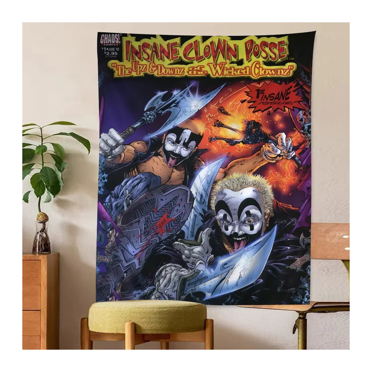 Bunter Clown Wandbehang von Potdemiel im Bohemian-Stil mit Mandala- und Floral-Design, mehrfarbig, Textil, B/H: 70 x 70 cm - Bild 6