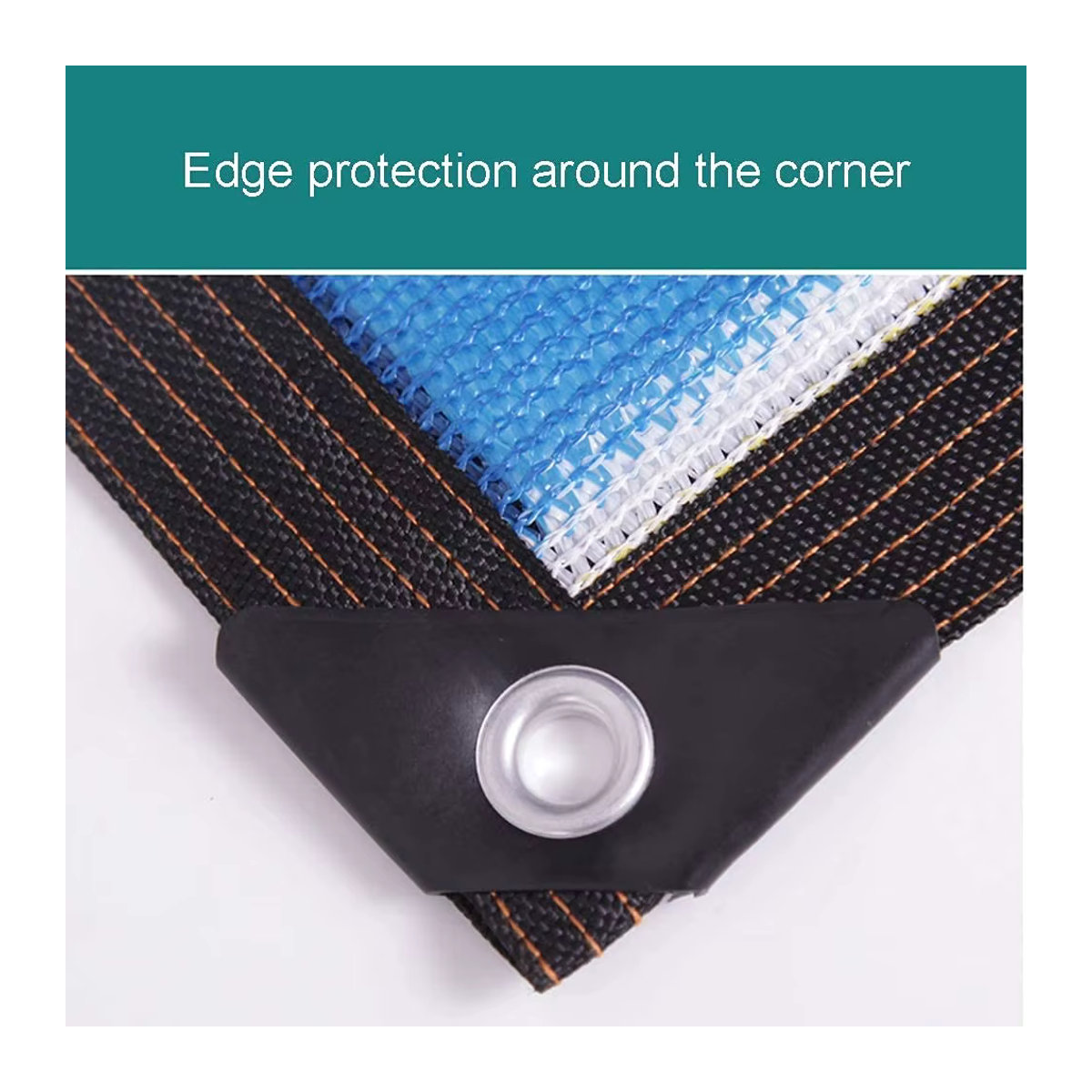 Bunter Terrassen-Sonnenschutz aus HDPE-Stoff mit UV-Schutz und verstärkten Kantentüllen als Sonnenschutznetz für Pflanzen und Blumen - Bild 2