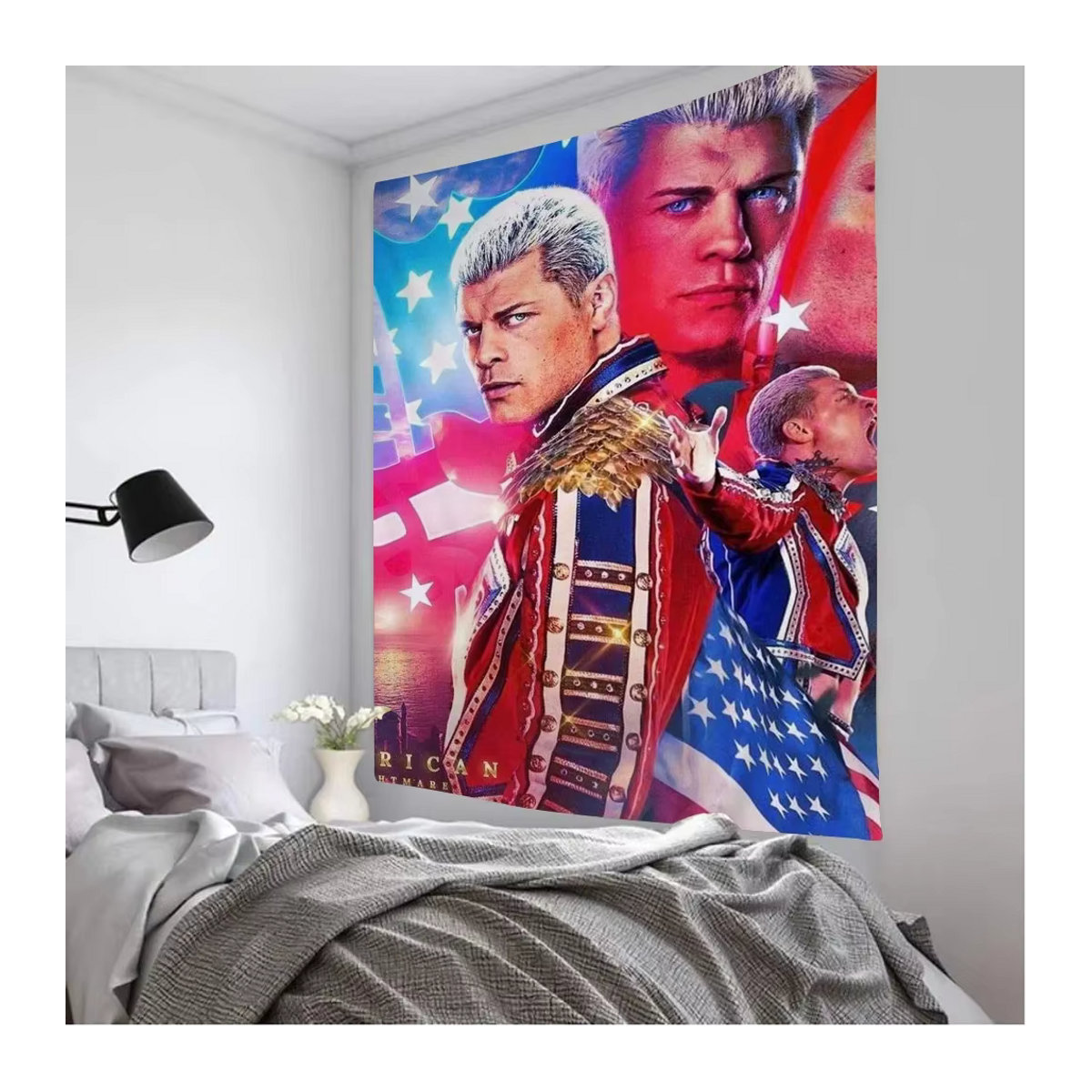 Bunter Wandbehang im Bohemian-Stil mit Roman-Motiv, mehrfarbiger Textil-Wandteppich für dein Wohnheim, B/H: 70 x 70 cm - Bild 3