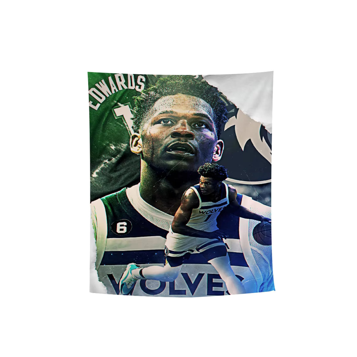 Bunter Wandteppich Anthony Edwards Basketball Mandala Bohemian Wandbehang von Potdemiel, mehrfarbig, B/H: 70 x 70 cm - Bild 7