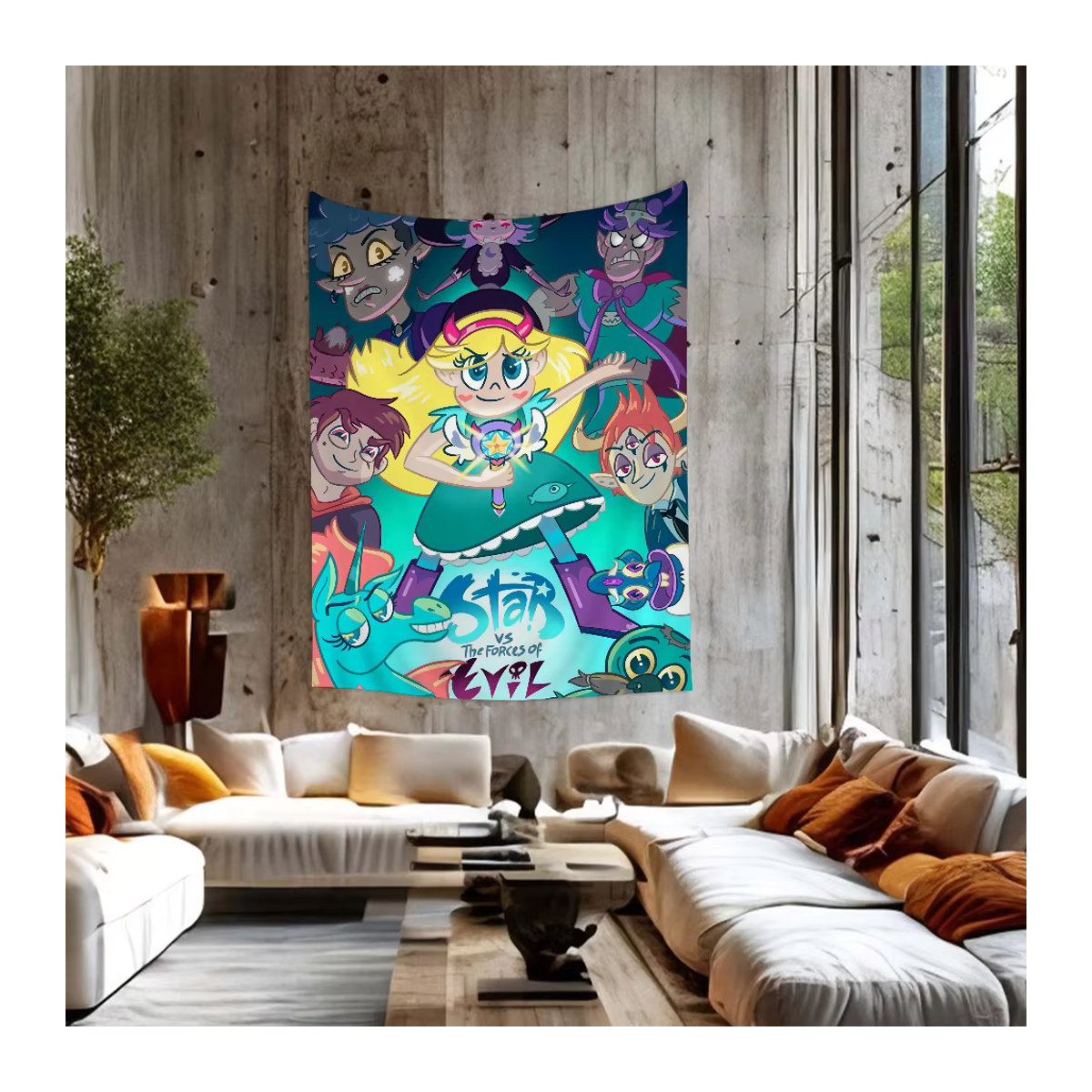 Bunter Wandteppich im Tarot-Hippie-Stil mit Sternen und Bohemian-Design, mehrfarbig, rechteckig - Bild 2