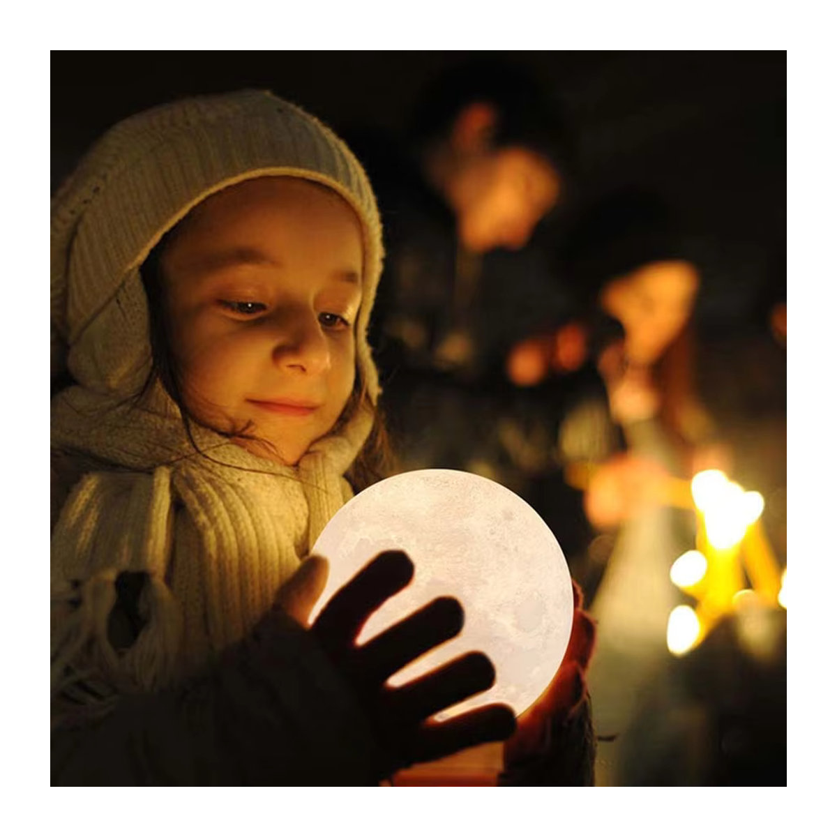 Buntes 3D-gedrucktes Mond-Nachtlicht mit Sternen-Design, wiederaufladbare LED Nachttischlampe im skandinavischen Stil für deine Wohnkultur - Bild 2