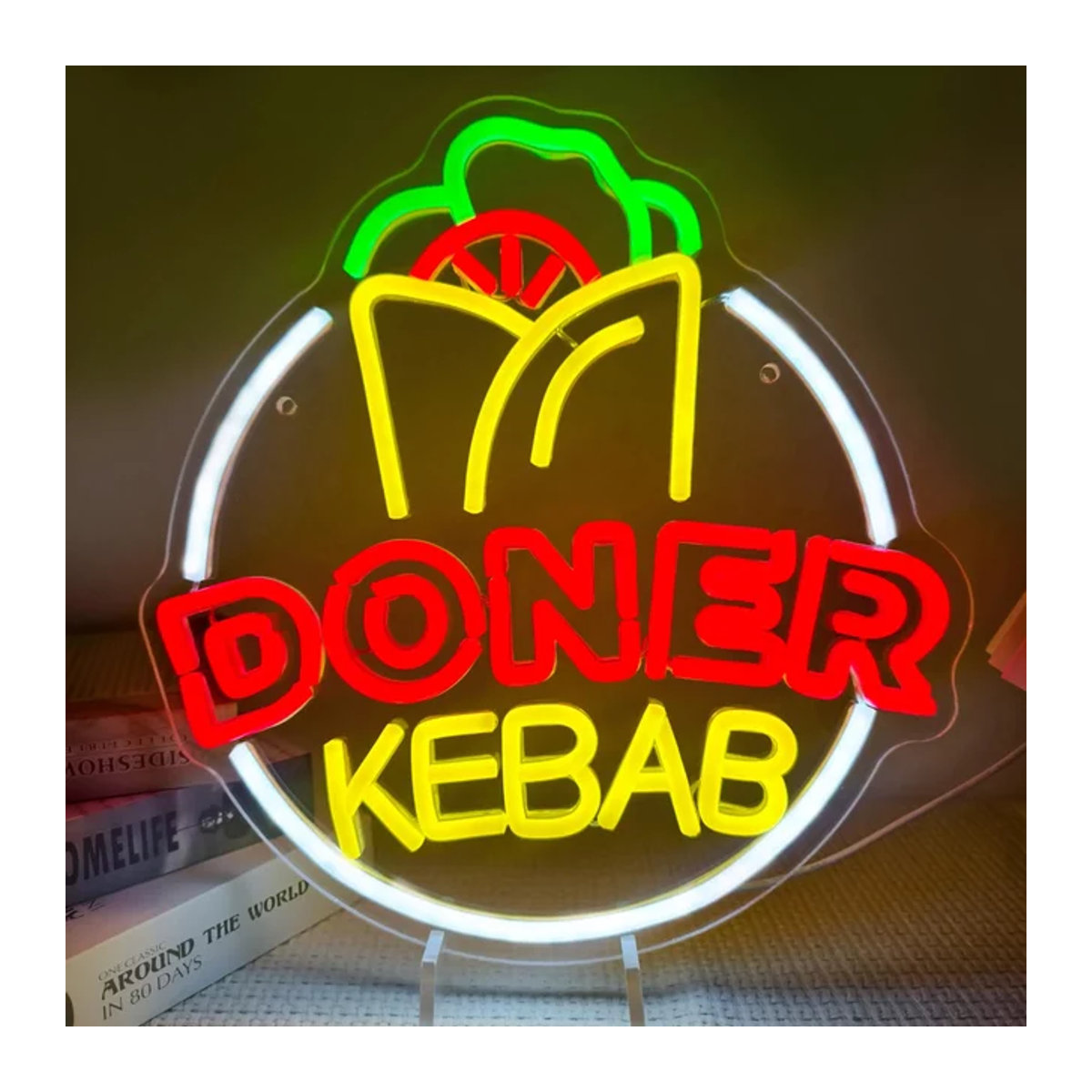 Buntes Döner Kebab LED Neonschild zur Wanddekoration für dein Restaurant oder Fast-Food-Geschäft - Bild 1