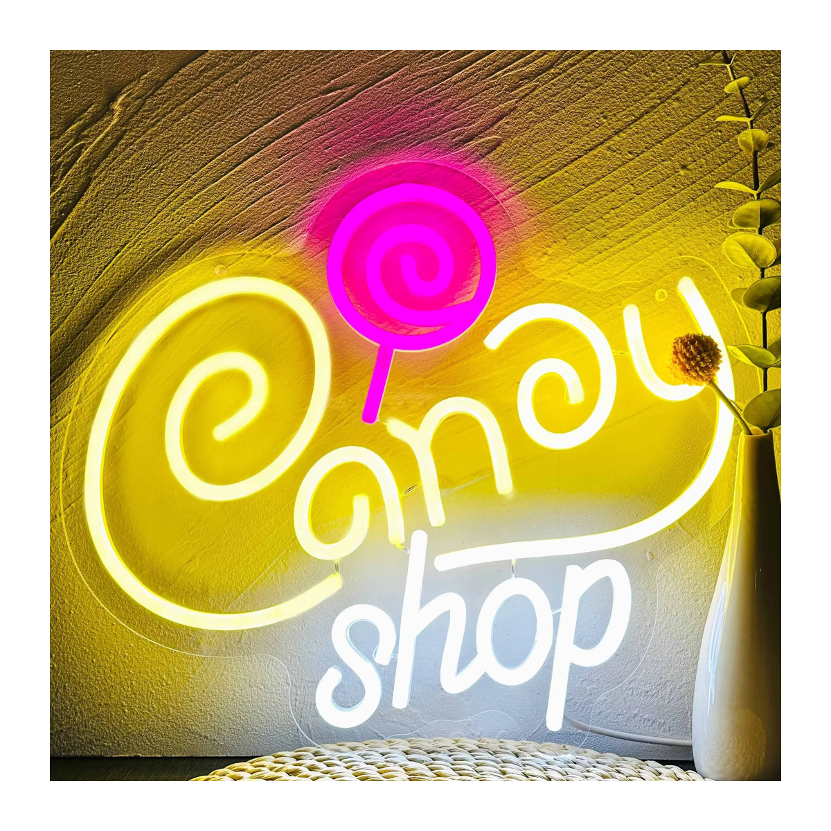Buntes LED Neonlicht in Lutscher-Design für die Wanddekoration im Retro-Stil - Bild 2