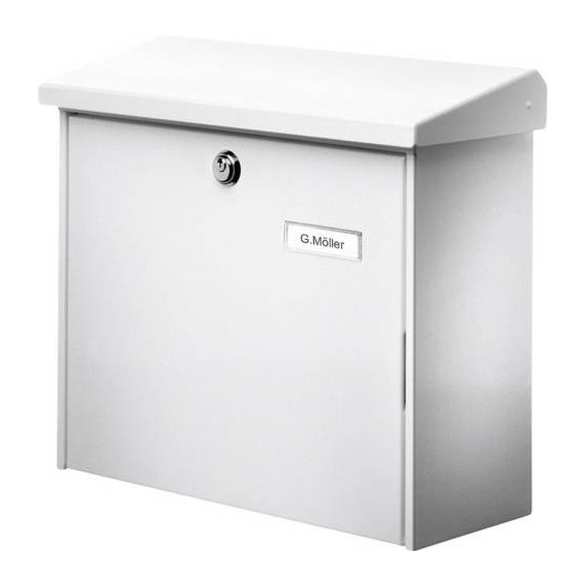 Burg Wächter 4120 COMFORT Briefkasten aus Stahlblech mit Schlüsselschloss in Weiß - Bild 1