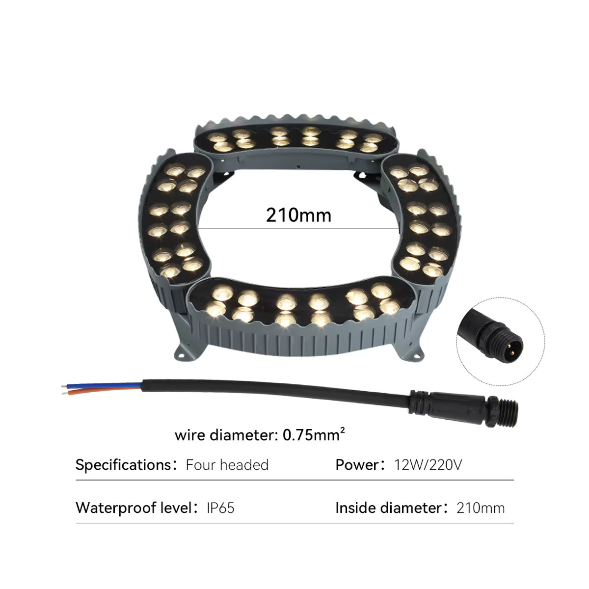 Burhui 4er Set LED Gartenbaum Umarmungslichter mit Nachtprojektion, Bunte Außenlandschaftslampe aus Aluminium, IP65 wasserdicht für Garten, Park und Hof - Bild 6