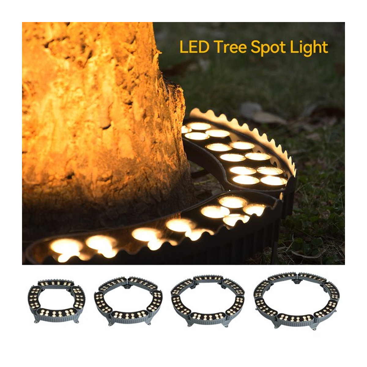 Burhui LED Außenstrahler IP65 Wasserdicht Aluminium Gartenlampe für Nachtprojektion in Weiß oder Schwarz - Bild 1
