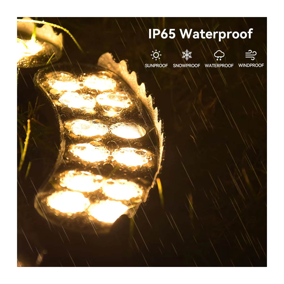 Burhui LED Außenstrahler IP65 Wasserdicht Aluminium Gartenlampe für Nachtprojektion in Weiß oder Schwarz - Bild 2