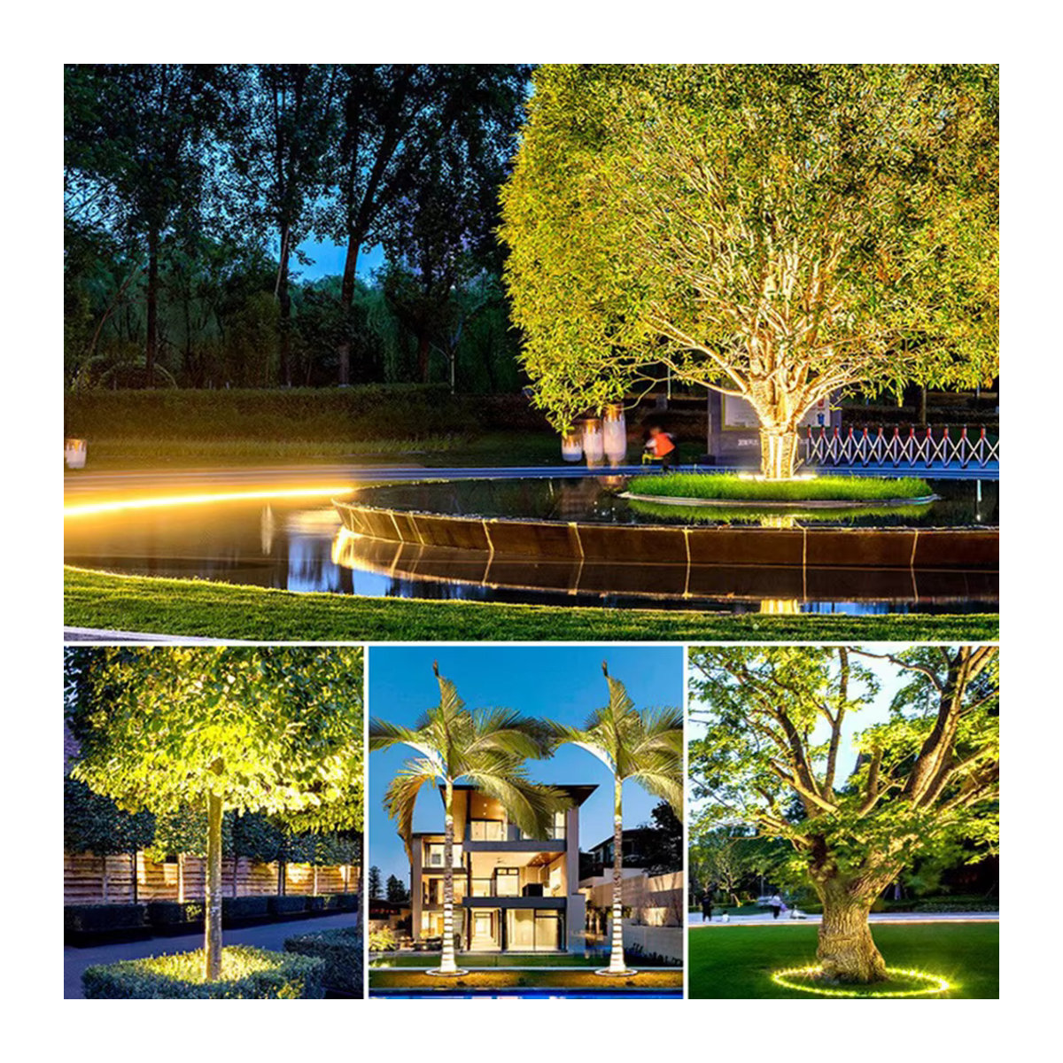 Burhui LED Außenstrahler IP65 Wasserdicht Aluminium Gartenlampe für Nachtprojektion in Weiß oder Schwarz - Bild 4