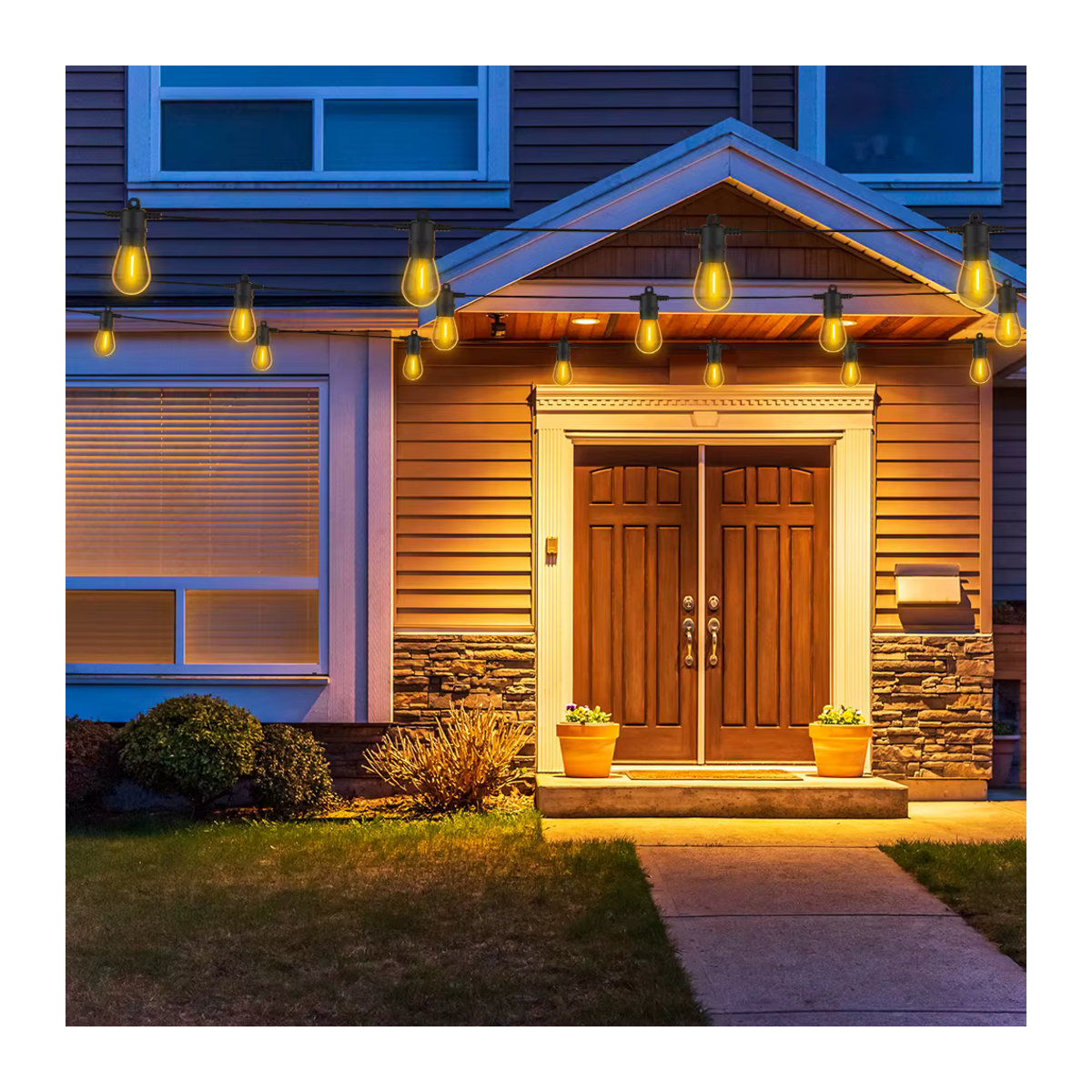 Burhui S14 Solar LED Lichterkette Retro Schwarz Wasserdichte Outdoor Girlande für Garten und Hinterhof - Bild 5