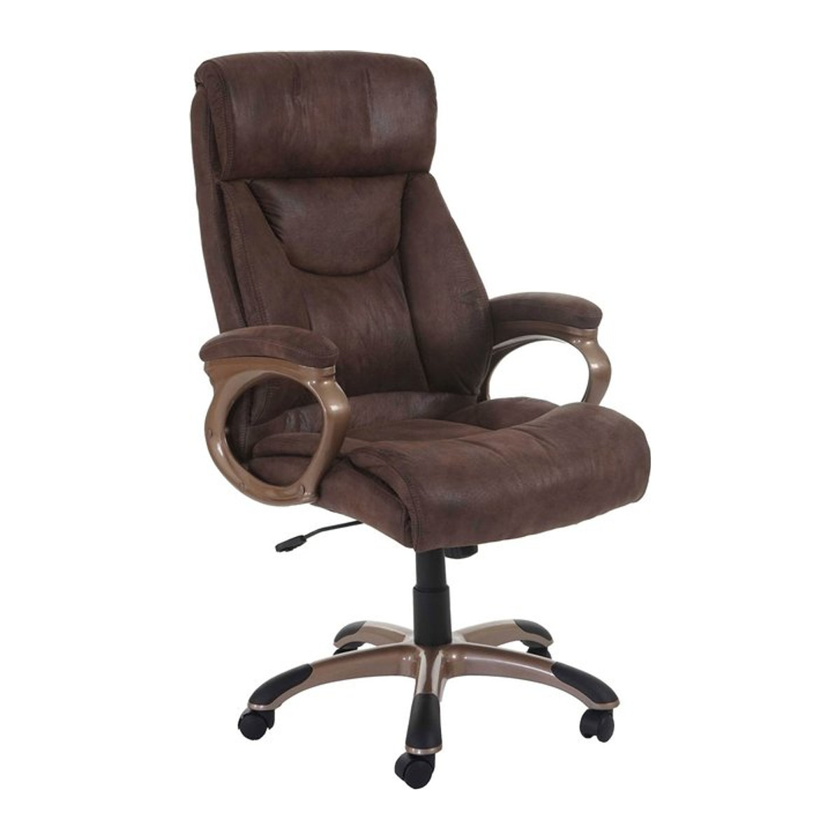 Bürostuhl Denver Chefsessel in Wildleder-Optik taupe-braun, MVG-zertifizierter Drehstuhl mit Metallgestell - Bild 1
