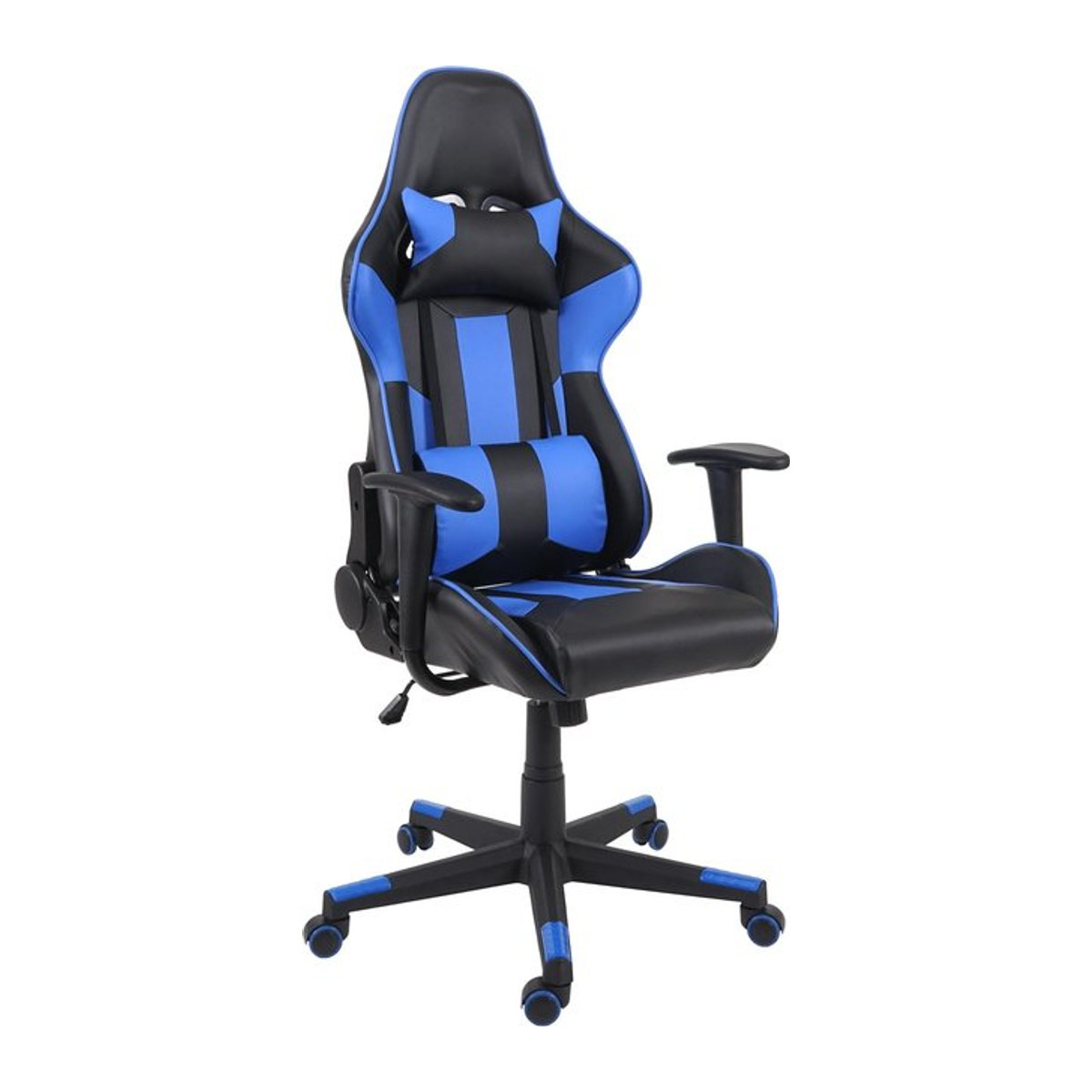 Bürostuhl MCW-F84 Gamingstuhl und Chefsessel aus Kunstleder in Schwarz/Blau - Bild 1