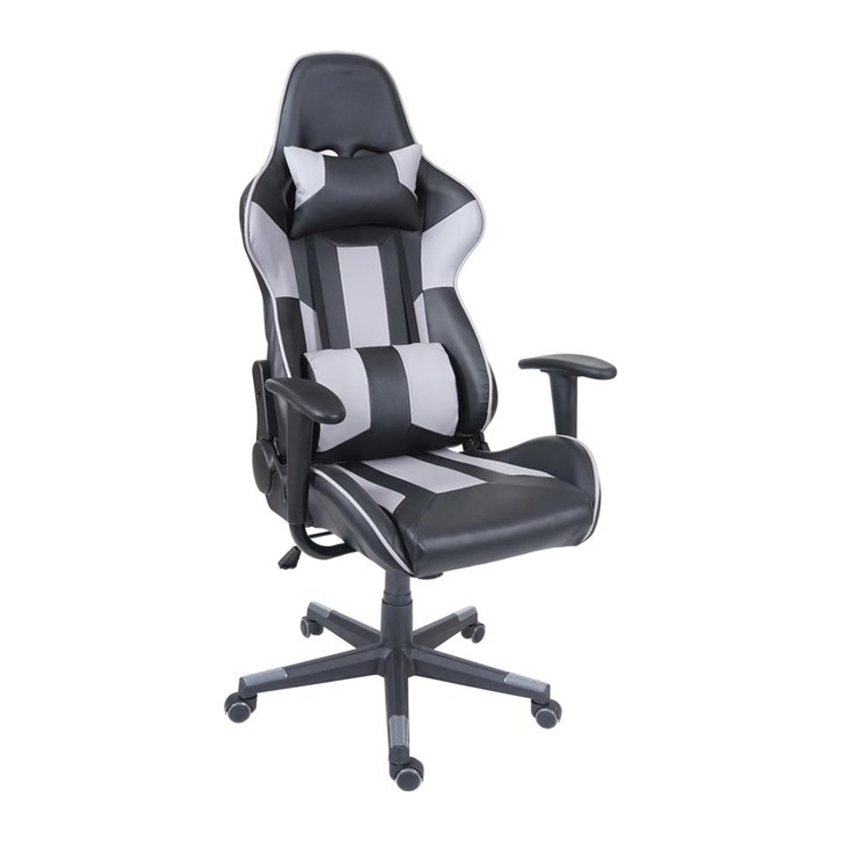 Bürostuhl MCW-F84 Gamingstuhl und Chefsessel aus Kunstleder in Schwarz/Grau - Bild 1