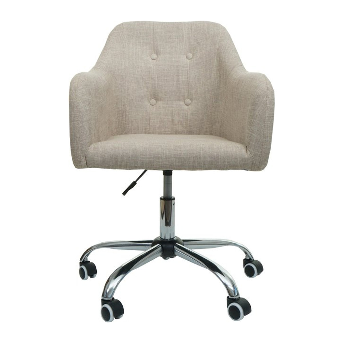 Bürostuhl MCW-L92 Drehstuhl mit Armlehnen in Creme aus Stoff und Metall - Bild 1
