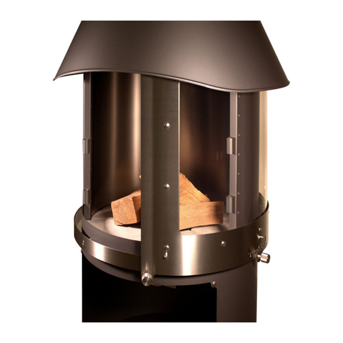 Buschbeck Grillkamin Melbourne in Braun mit Edelstahl, Glas und Metall, B/H/T: 65 x 230 x 65 cm - Bild 2