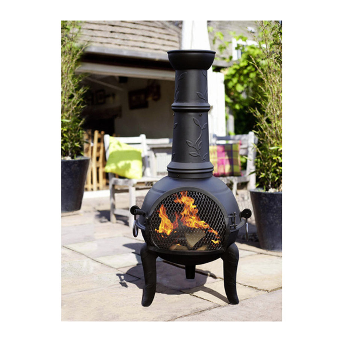 Buschbeck Mexiko-Ofen Leaf M Kaminofen aus Gusseisen in Schwarz B/H/T: 43 x 107 x 43 cm - Bild 3
