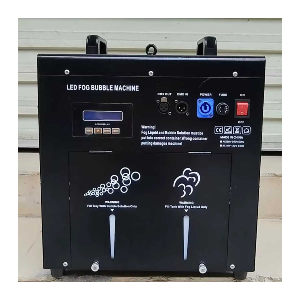 Butoy LED Rauch- und Blasenmaschine mit 1500 W, zwei Düsen, DMX-Steuerung, Schwarz - Bild 2