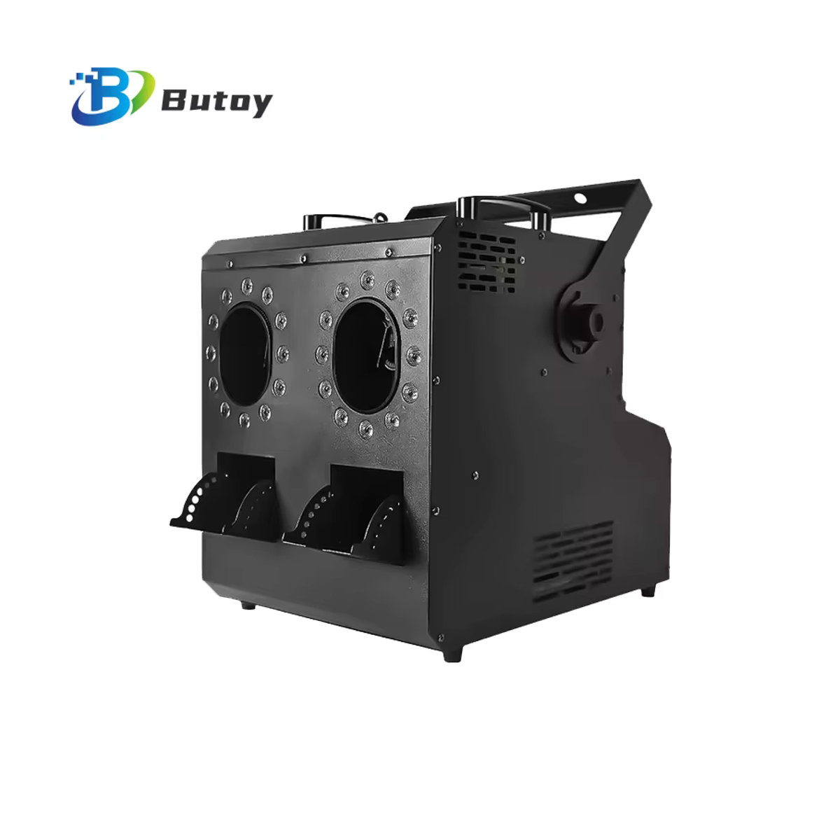Butoy LED Rauch- und Blasenmaschine mit 1500 W, zwei Düsen, DMX-Steuerung, Schwarz - Bild 4