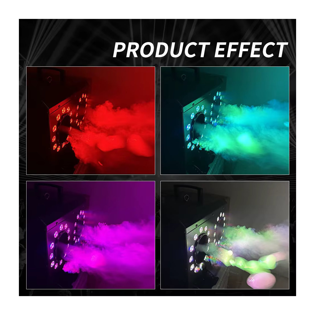 Butoy LED Rauch- und Blasenmaschine mit 1500 W, zwei Düsen, DMX-Steuerung, Schwarz - Bild 5