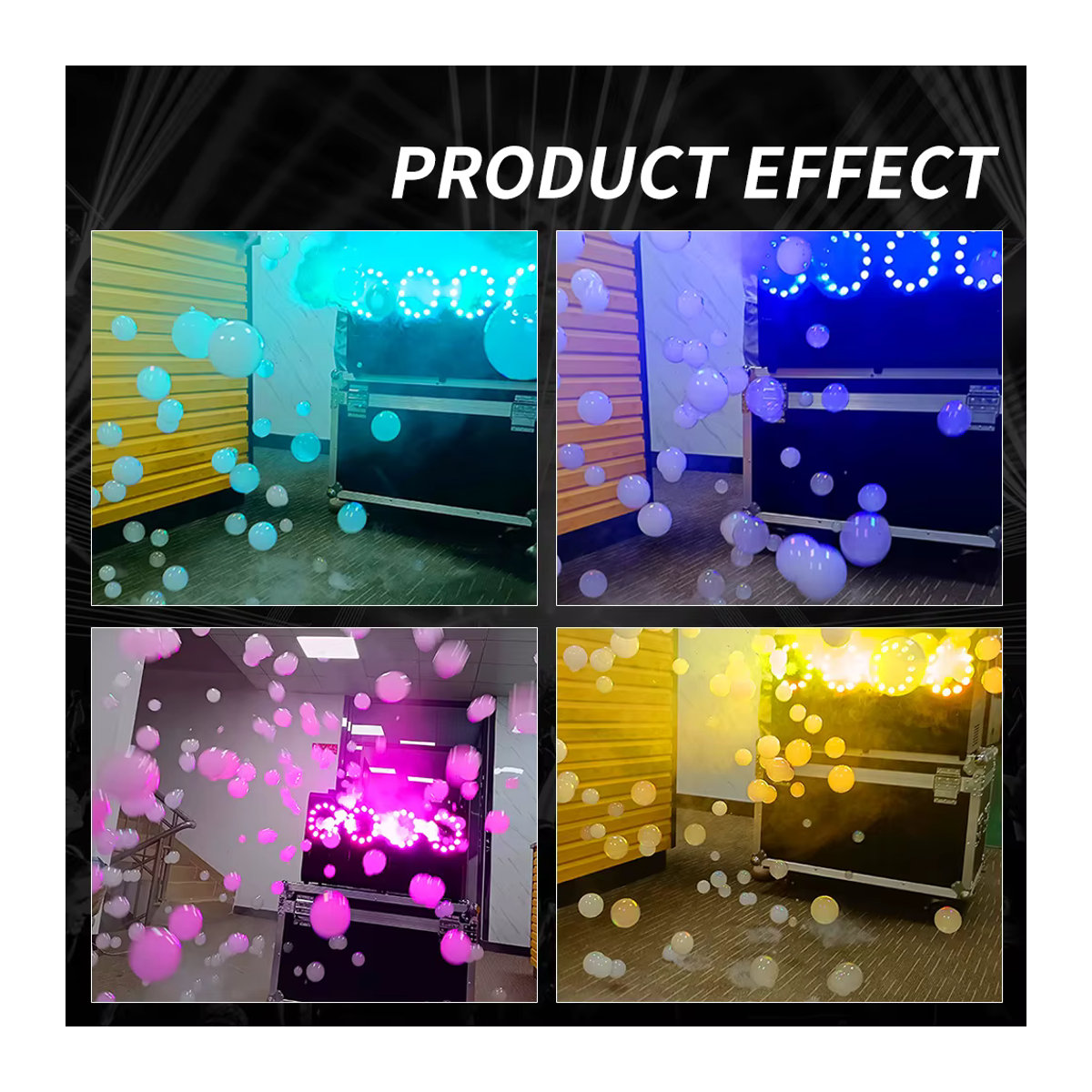 Butoy LED Rauch- und Blasenmaschine mit 1500 W, zwei Düsen, DMX-Steuerung, Schwarz - Bild 6