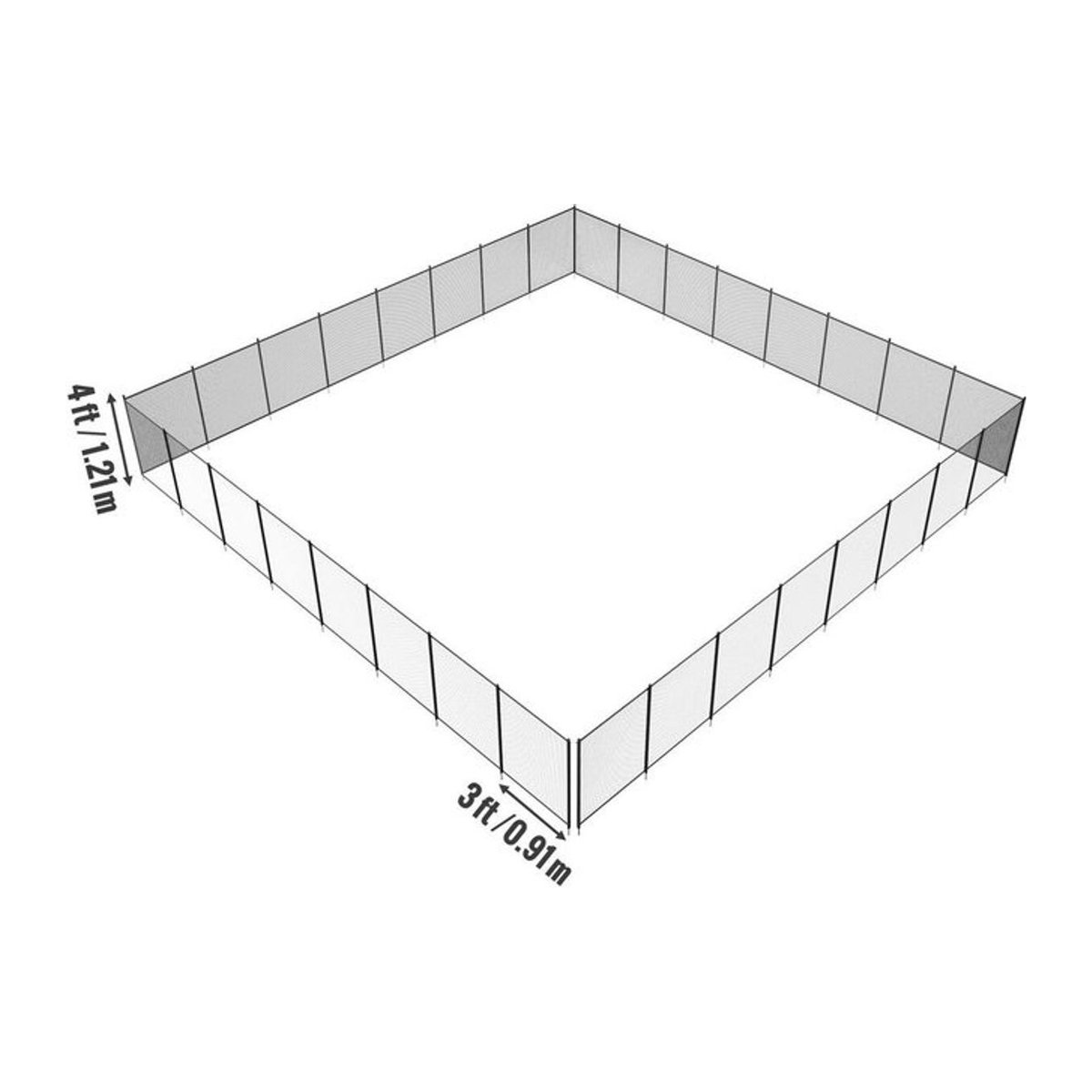 Buying Solutions MB Abnehmbarer Poolzaun für Außenbereiche und eingegrabene Pools, Schwarz, 4 x 96 Fuß - Bild 1