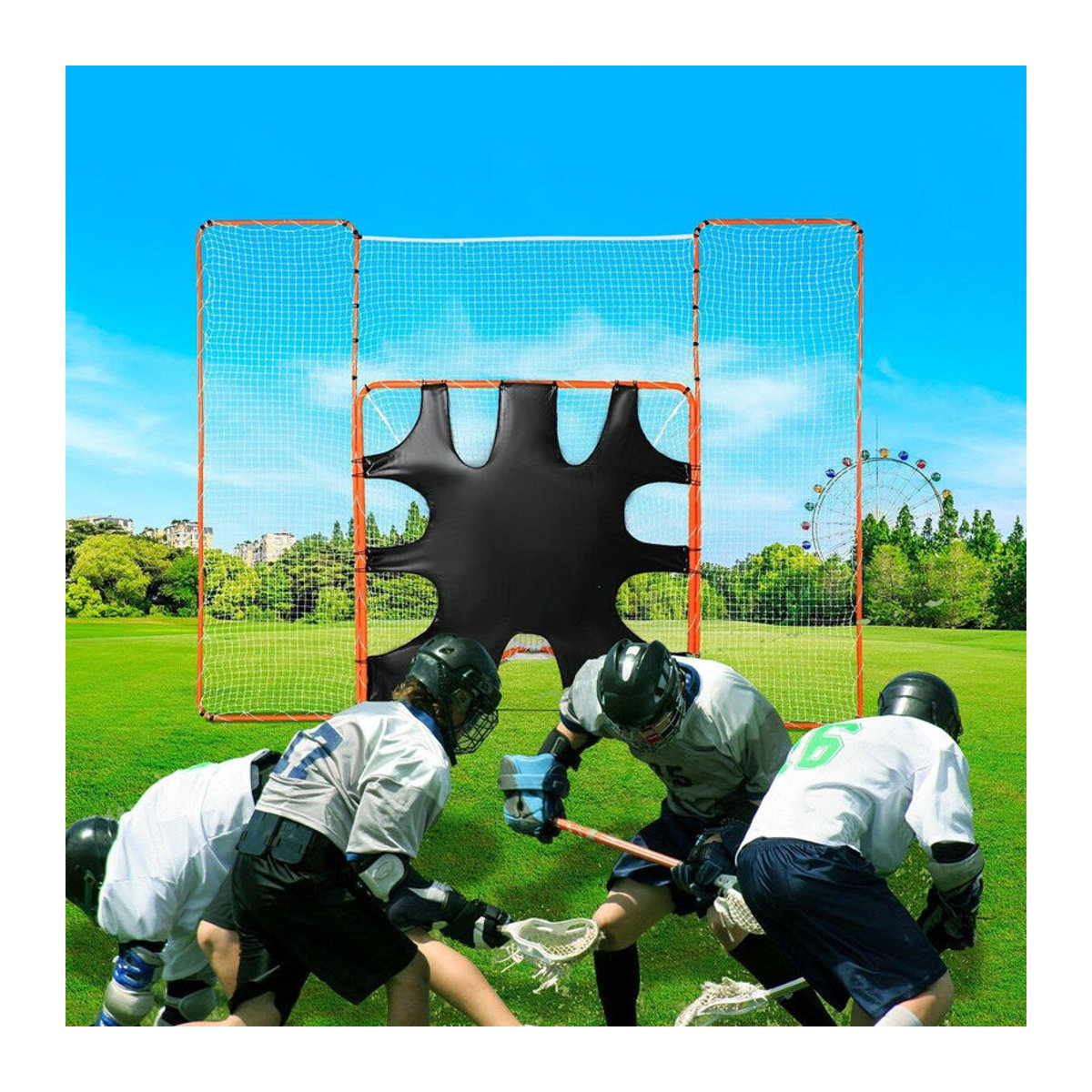 Buying Solutions MB Lacrosse 3-in-1 Trainingsnetz mit Boden und Ziel, Stahlrahmen, B: 3,6 m x H: 2,7 m - Bild 3