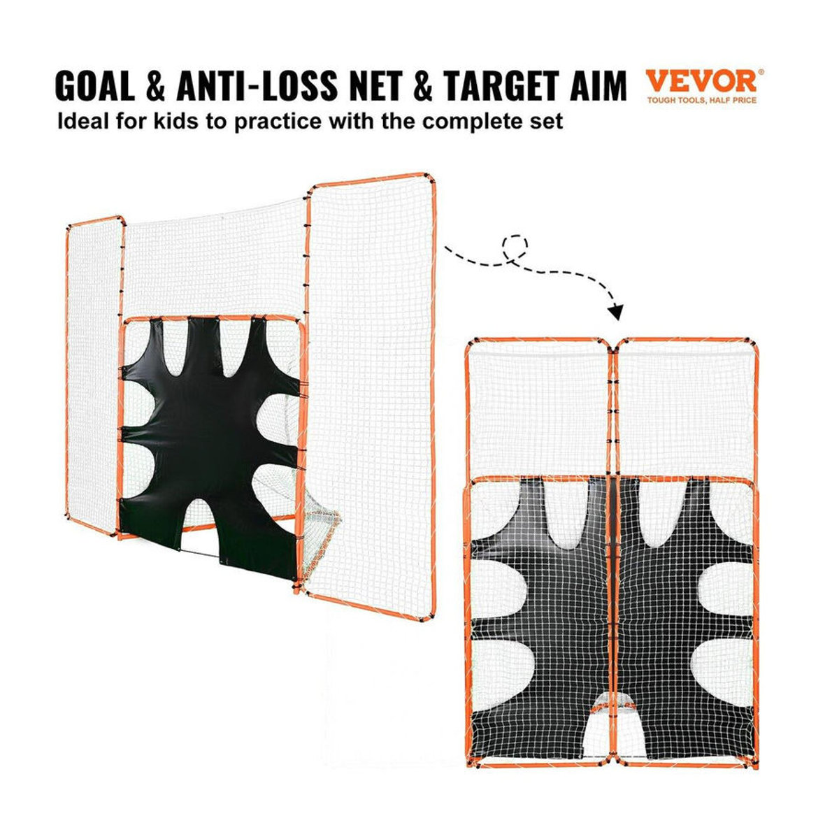 Buying Solutions MB Lacrosse 3-in-1 Trainingsnetz mit Boden und Ziel, Stahlrahmen, B: 3,6 m x H: 2,7 m - Bild 8