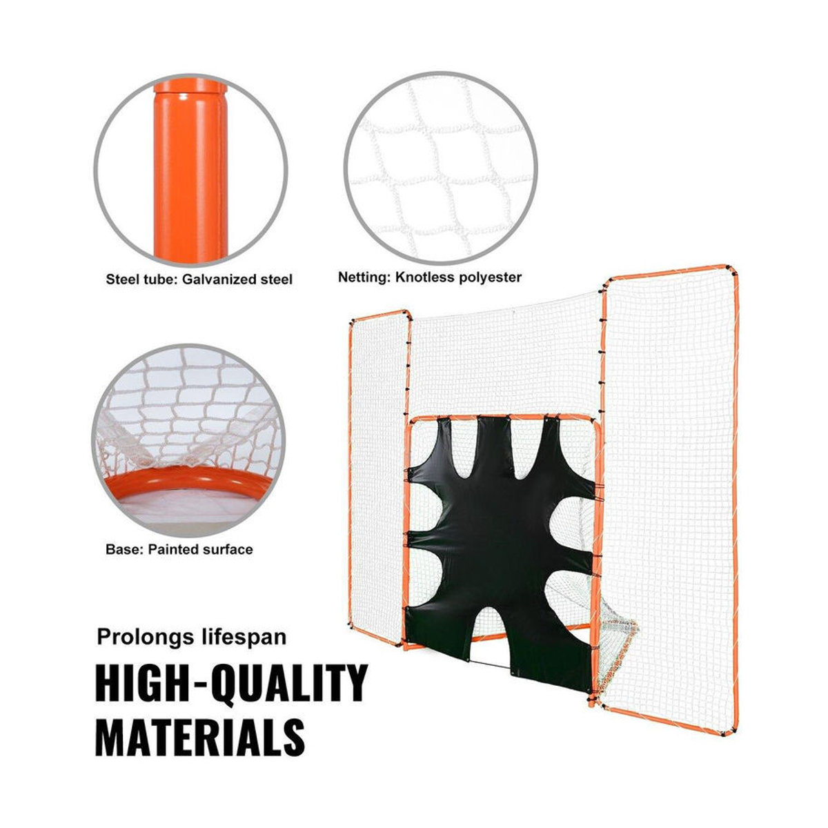 Buying Solutions MB Lacrosse 3-in-1 Trainingsnetz mit Boden und Ziel, Stahlrahmen, B: 3,6 m x H: 2,7 m - Bild 9