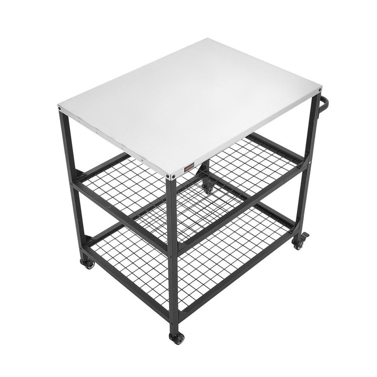 Buying Solutions MB Outdoor Grillwagen aus Edelstahl mit 4 Rädern, Seitenhenkeln und zwei Gitterböden, B/T: 80 x 61 cm - Bild 5