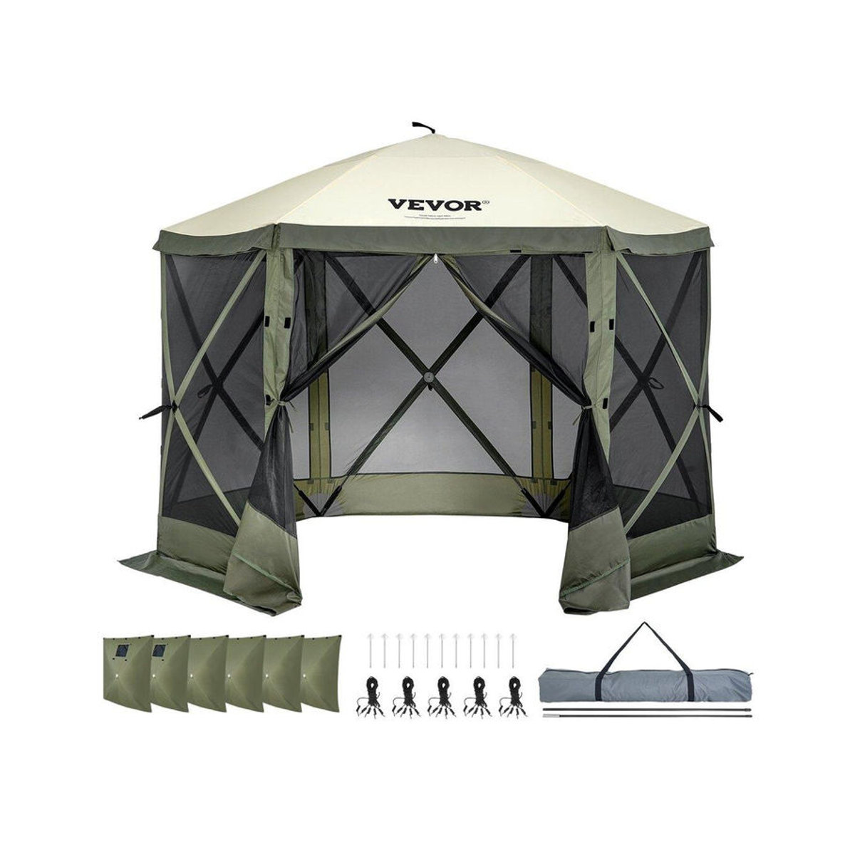 Buying Solutions MB Pop-up Gazebo Zelt 6-seitiges Klappzelt Sonnenschutz Grün - Bild 6