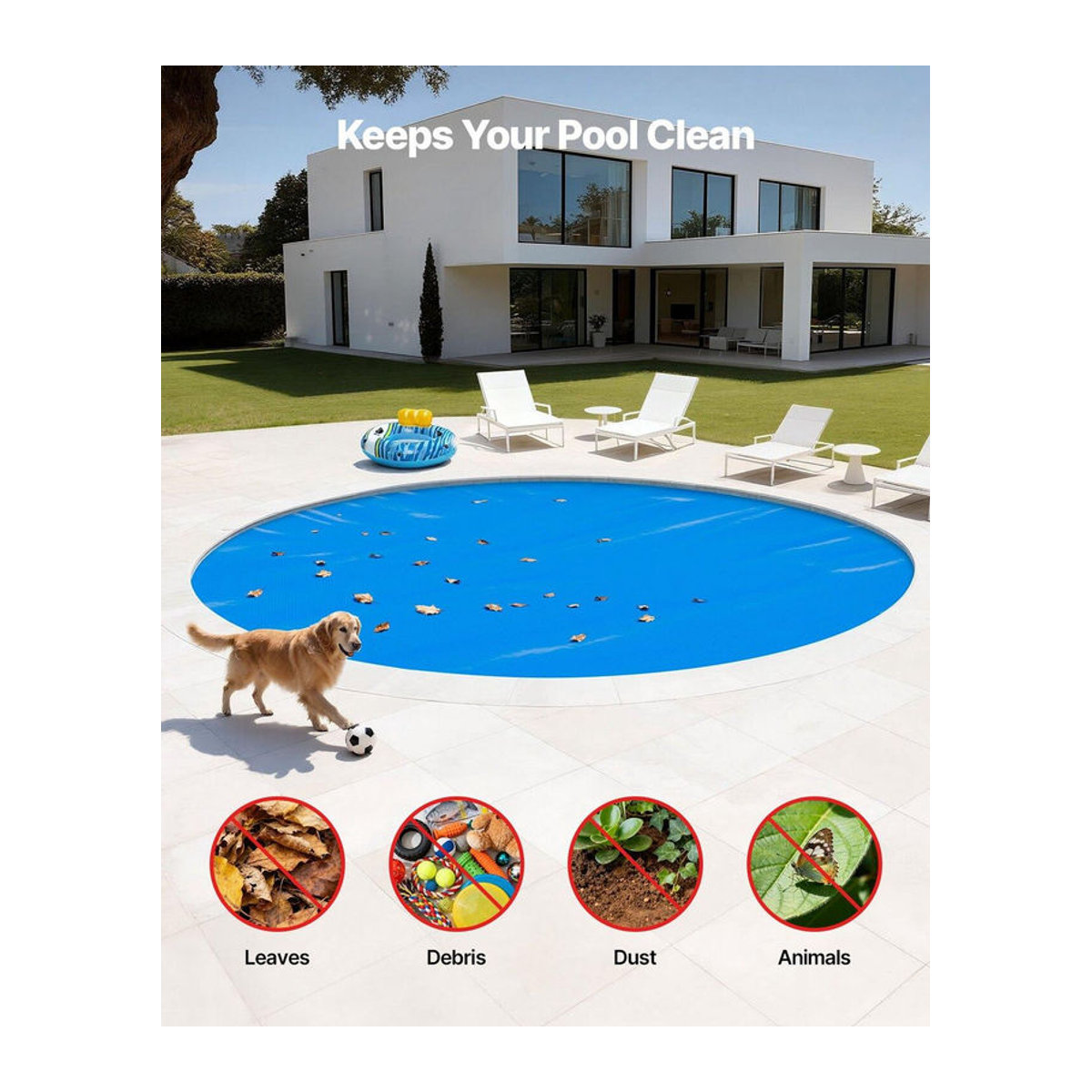 Buying Solutions MB Solar-Abdeckplane für runde Pools, Luftpolsterfolie aus PE-Material, Durchmesser: 5,49 m, 16 Mil Stärke - Bild 2
