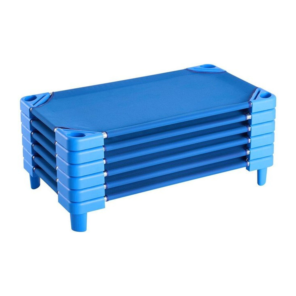 Buying Solutions MB Stapelbares Kinderbett für Kindergärten in Blau, 6er Pack - Bild 1